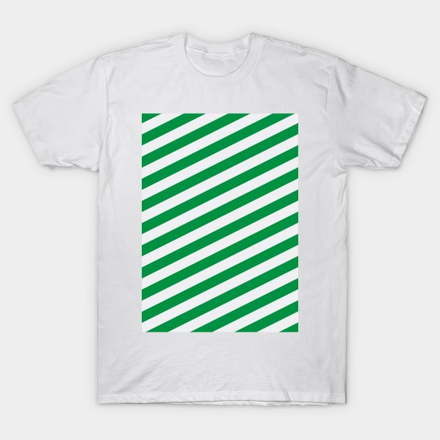 Rapid Vienna Green and White Angled Stripes T-Shirt by Culture-Factory